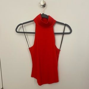 The Range Red Sleeveless Turtleneck Tank Small